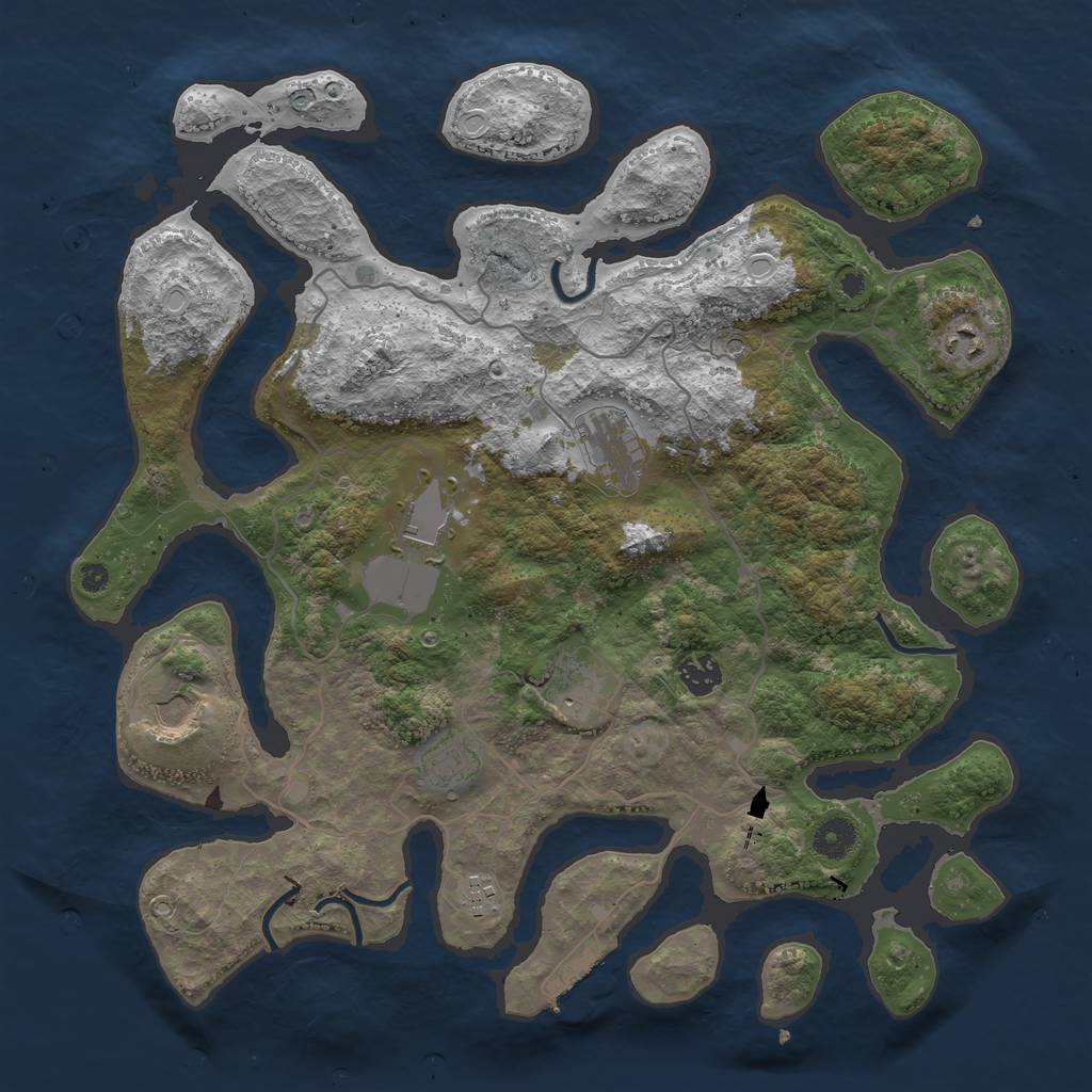 Rust Map: Procedural Map, Size: 4000, Seed: 16071998, 18 Monuments