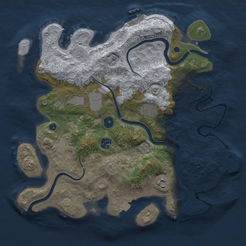 Rust Map: Procedural Map, Size: 3500, Seed: 623206051, 11 Monuments