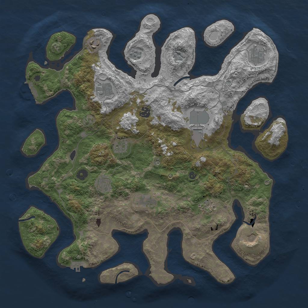 Rust Map: Procedural Map, Size: 4250, Seed: 318652, 22 Monuments