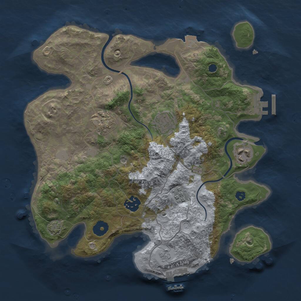 Rust Map: Procedural Map, Size: 3000, Seed: 1635252010, 11 Monuments