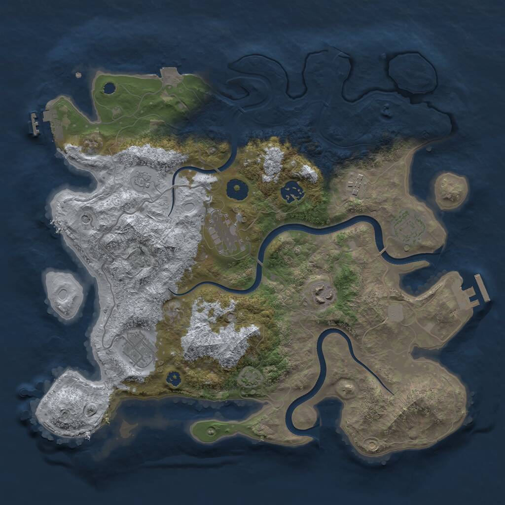 Rust Map: Procedural Map, Size: 3500, Seed: 31285, 12 Monuments