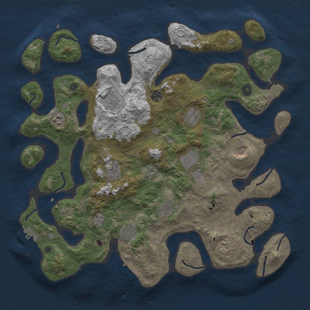 Rust Map: Procedural Map, Size: 4250, Seed: 464339, 22 Monuments