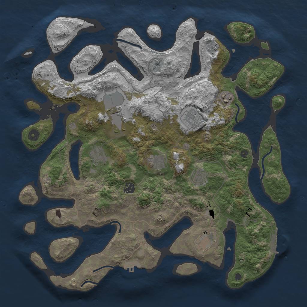 Rust Map: Procedural Map, Size: 4000, Seed: 56436, 20 Monuments