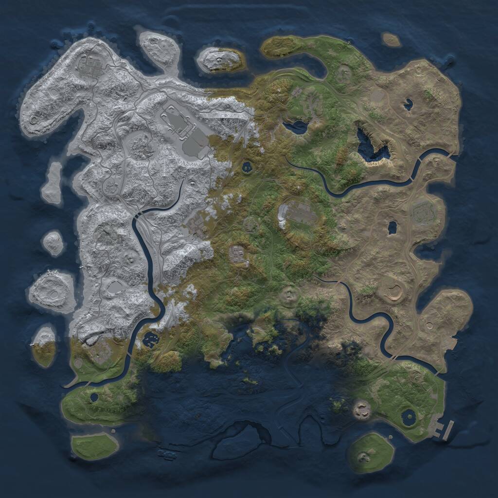 Rust Map: Procedural Map, Size: 4800, Seed: 6894502, 17 Monuments