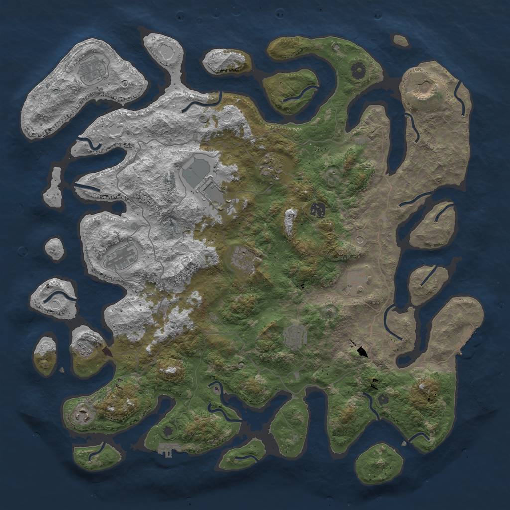 Rust Map: Procedural Map, Size: 4800, Seed: 6894502, 22 Monuments