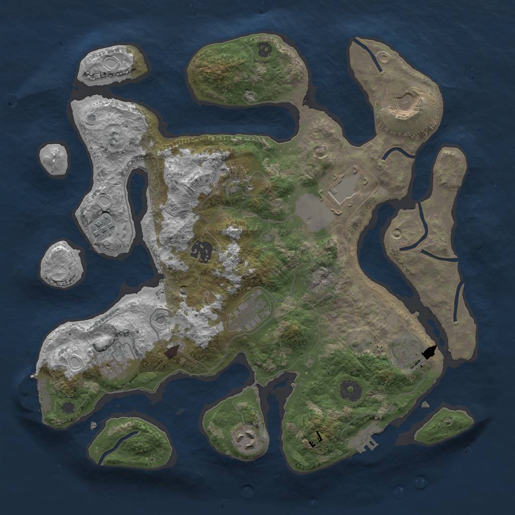 Rust Map: Procedural Map, Size: 3500, Seed: 699764913, 20 Monuments