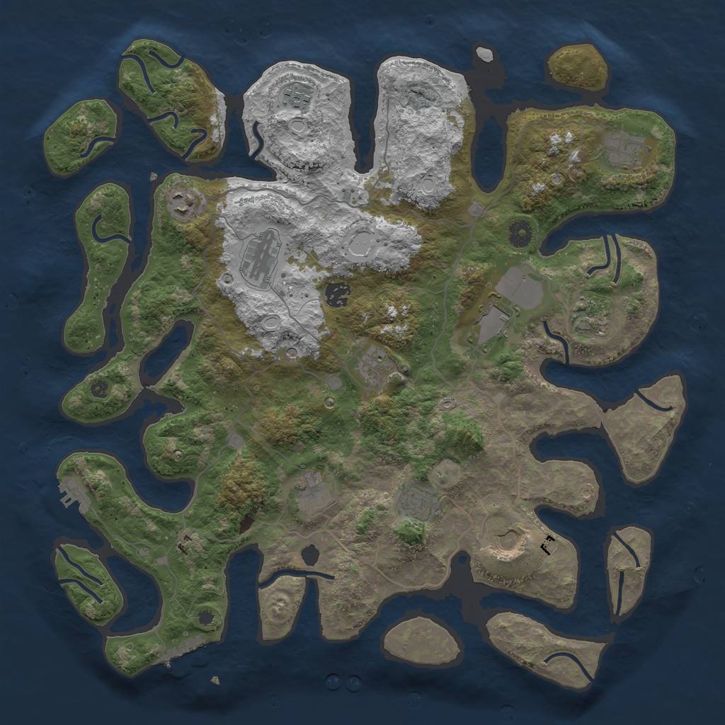 Rust Map: Procedural Map, Size: 4200, Seed: 822803123, 22 Monuments