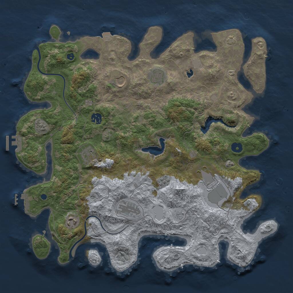Rust Map: Procedural Map, Size: 4000, Seed: 84568, 14 Monuments