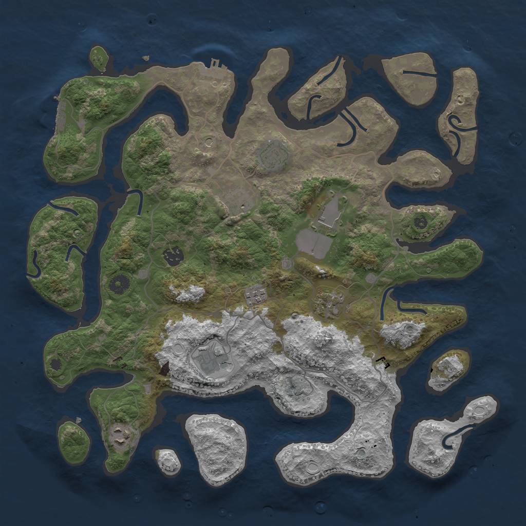 Rust Map: Procedural Map, Size: 4000, Seed: 84568, 19 Monuments