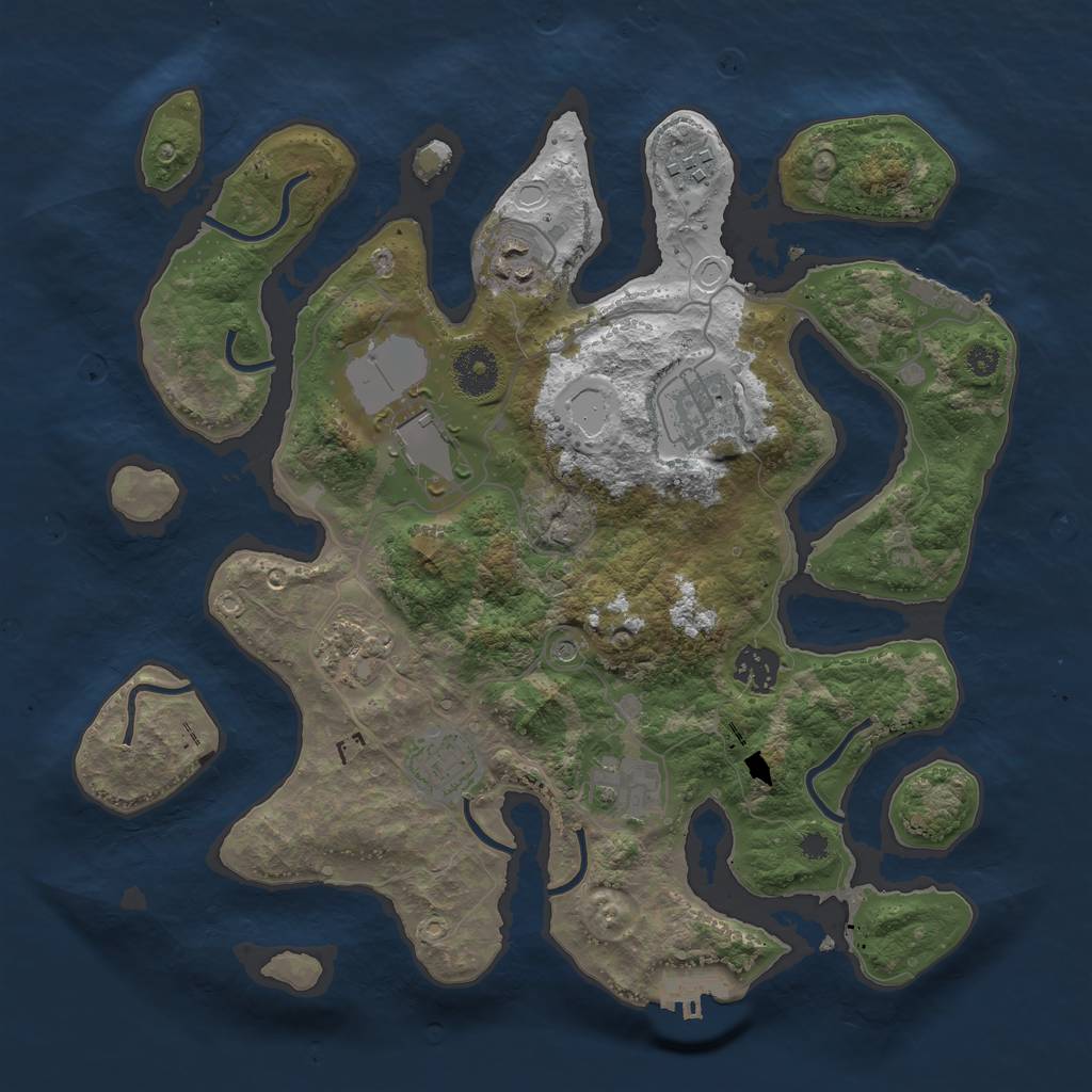 Rust Map: Procedural Map, Size: 3500, Seed: 1114108710, 19 Monuments