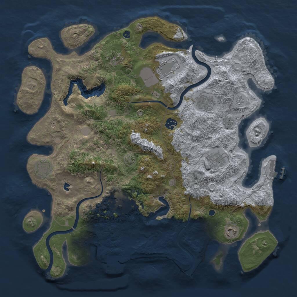 Rust Map: Procedural Map, Size: 4000, Seed: 121123123, 15 Monuments