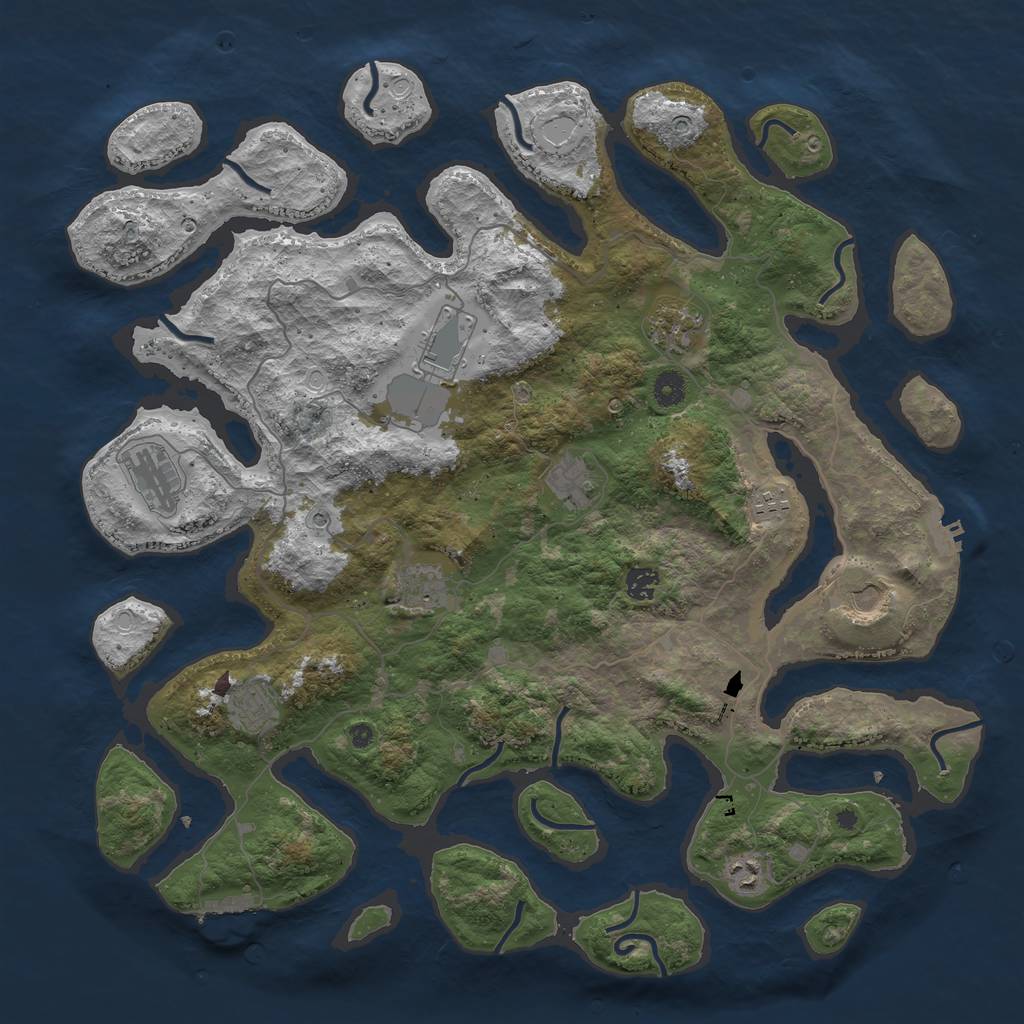 Rust Map: Procedural Map, Size: 4500, Seed: 9712356, 21 Monuments