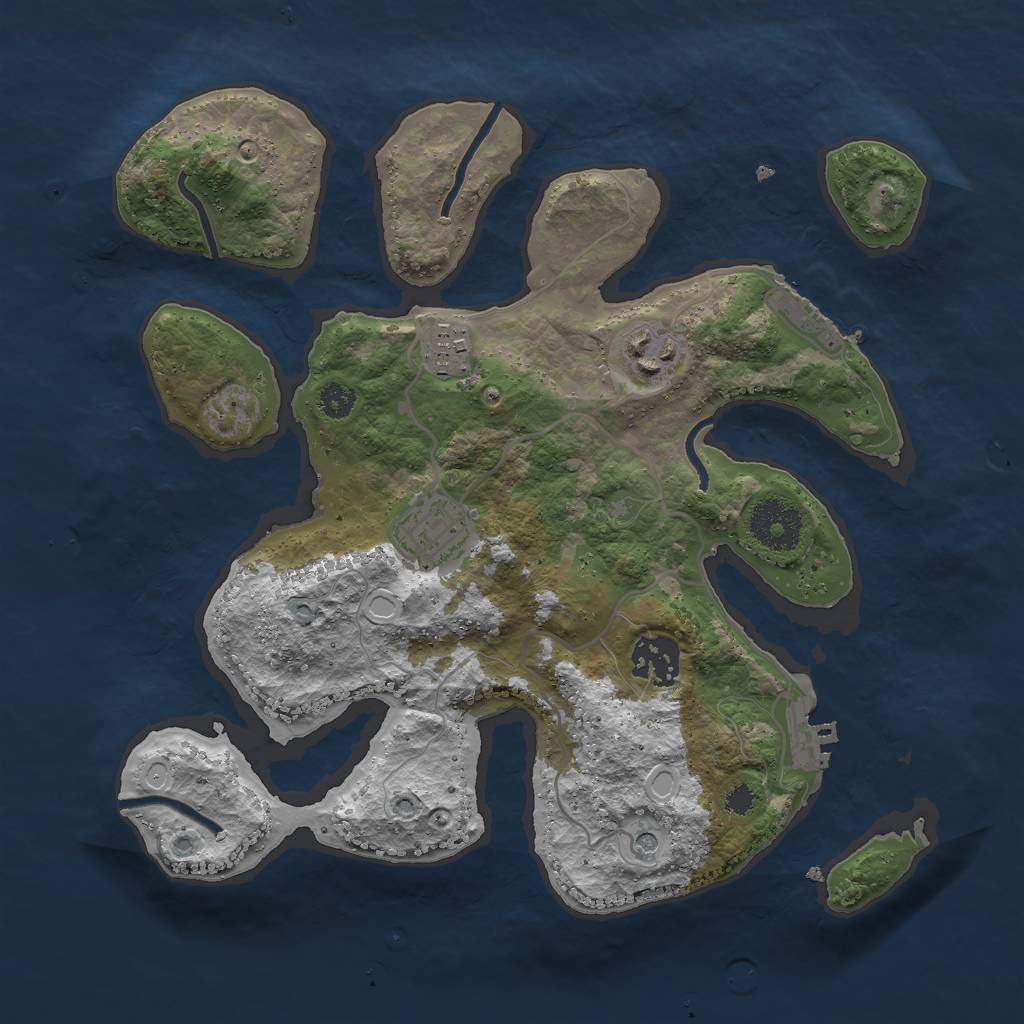 Rust Map: Procedural Map, Size: 3000, Seed: 716853, 15 Monuments