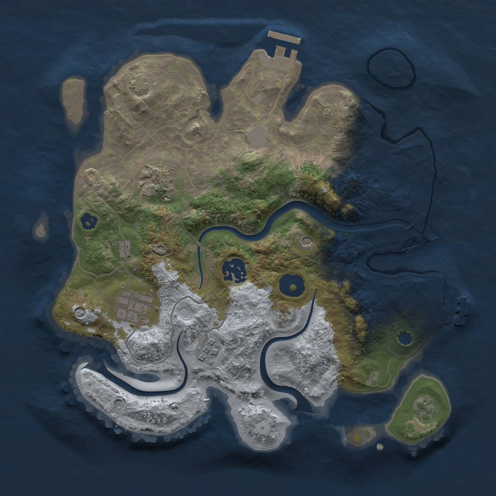 Rust Map: Procedural Map, Size: 3000, Seed: 11111111, 9 Monuments