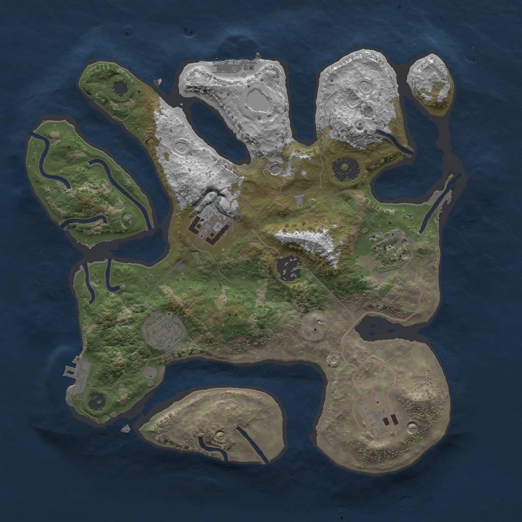 Rust Map: Procedural Map, Size: 3000, Seed: 319243, 16 Monuments