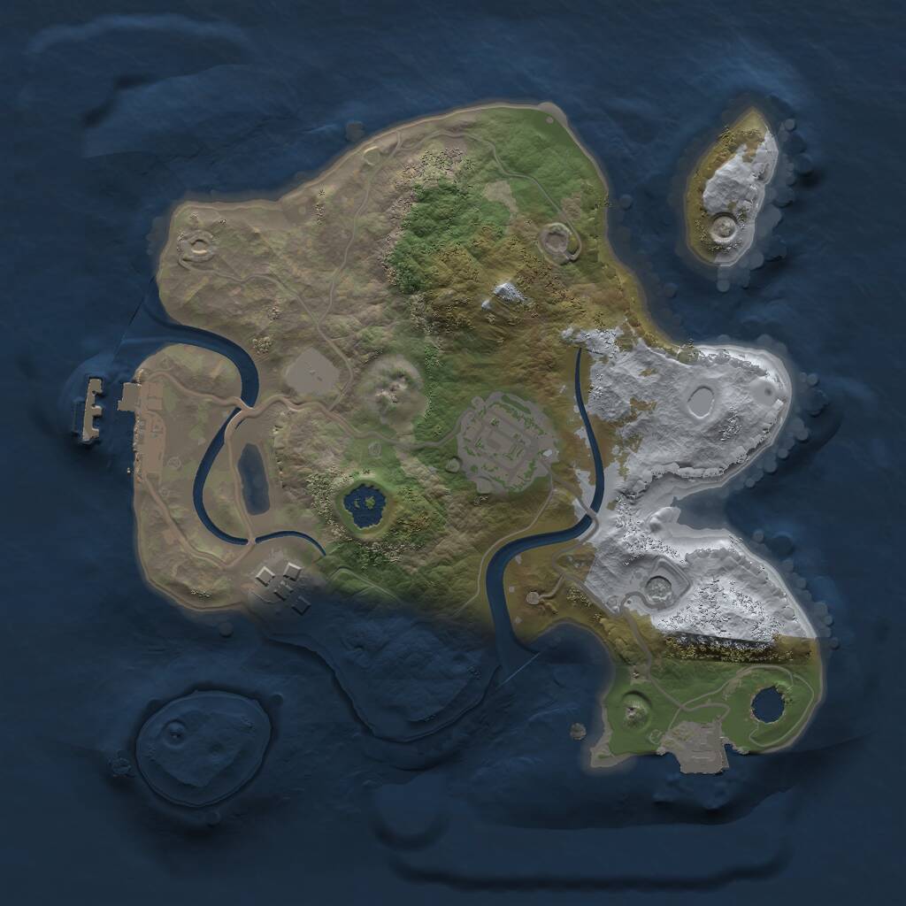 Rust Map: Procedural Map, Size: 2200, Seed: 230279820, 5 Monuments