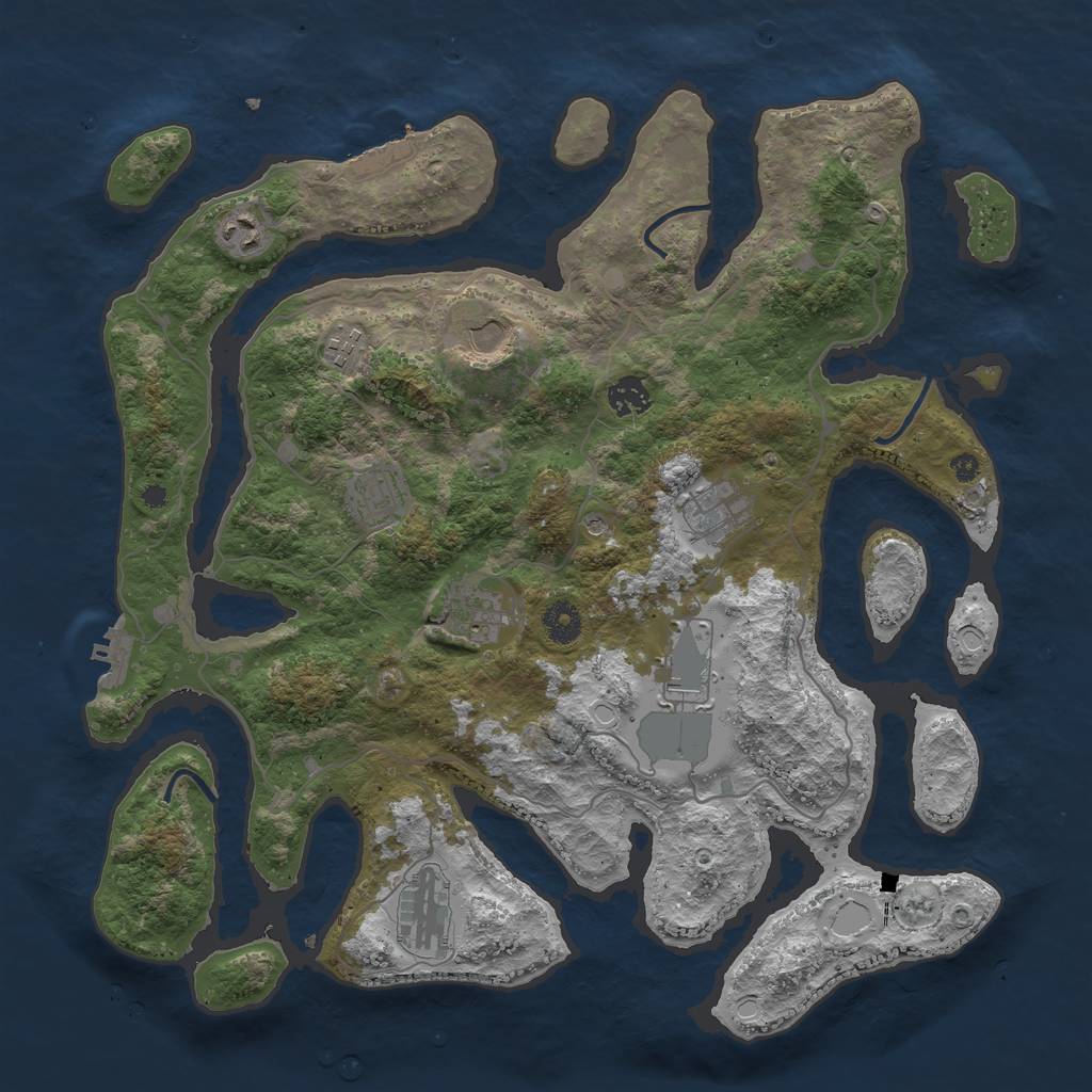 Rust Map: Procedural Map, Size: 4000, Seed: 199389, 20 Monuments