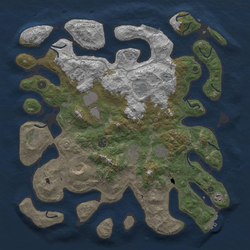 Rust Map: Procedural Map, Size: 4500, Seed: 2546798, 21 Monuments