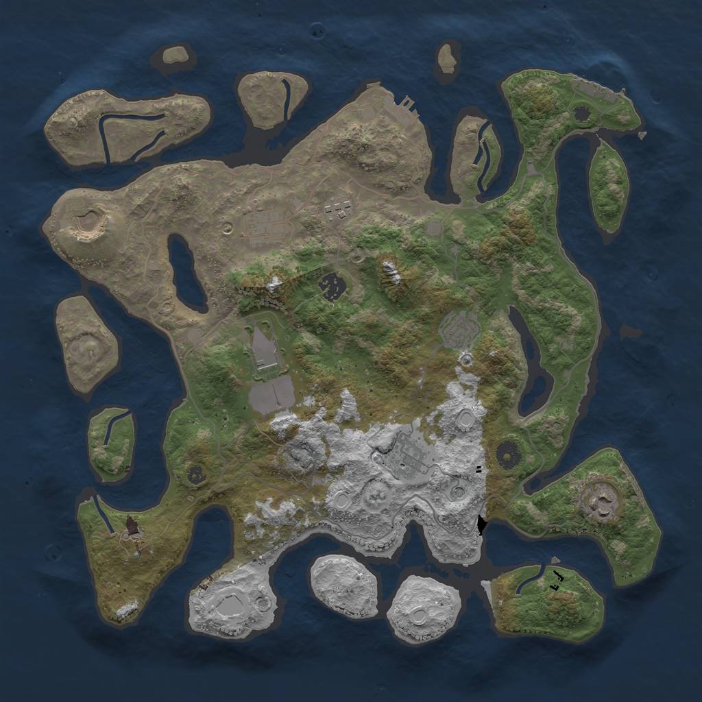 Rust Map: Procedural Map, Size: 4000, Seed: 559164, 19 Monuments