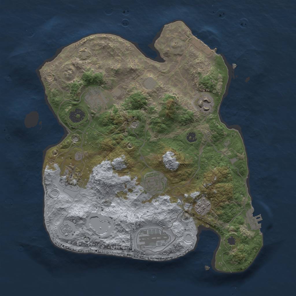 Rust Map: Procedural Map, Size: 3000, Seed: 1478011817, 14 Monuments