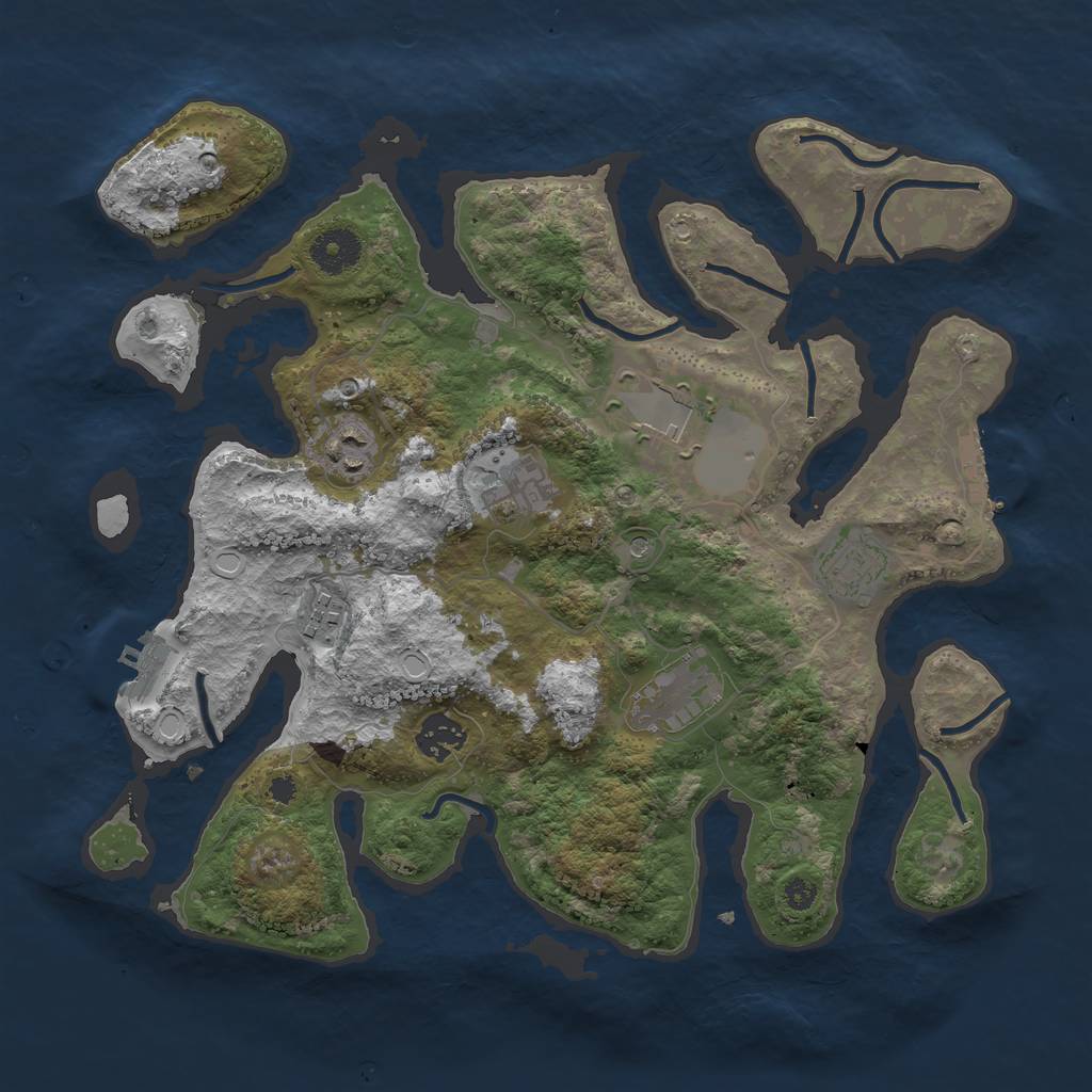 Rust Map: Procedural Map, Size: 3500, Seed: 8994, 18 Monuments