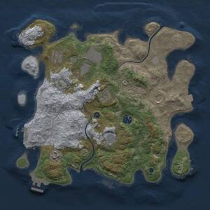Thumbnail Rust Map: Procedural Map, Size: 3500, Seed: 8994, 13 Monuments
