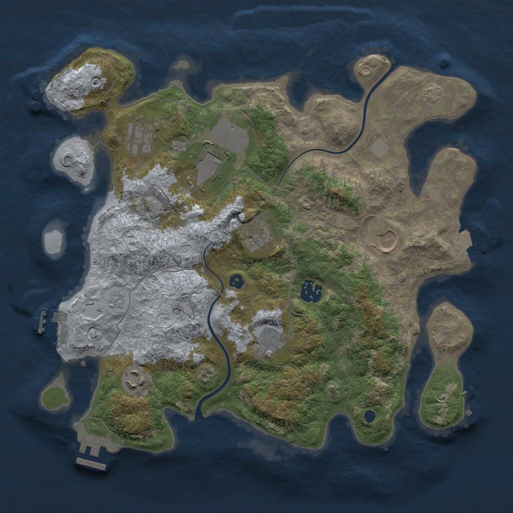 Rust Map: Procedural Map, Size: 3500, Seed: 8994, 13 Monuments