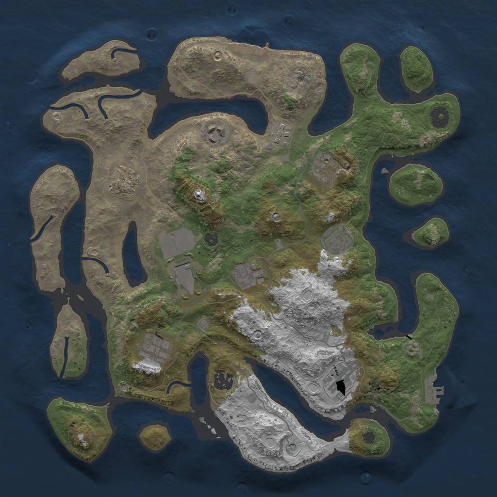 Rust Map: Procedural Map, Size: 3700, Seed: 973669142, 21 Monuments