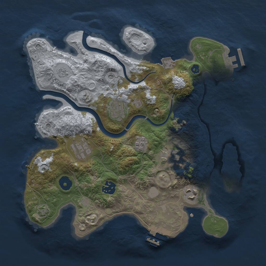 Rust Map: Procedural Map, Size: 3000, Seed: 1765236398, 12 Monuments