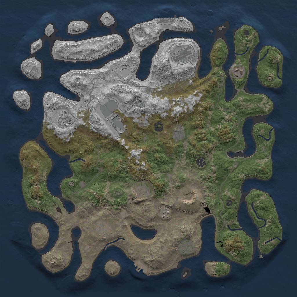 Rust Map: Procedural Map, Size: 4500, Seed: 10334, 22 Monuments