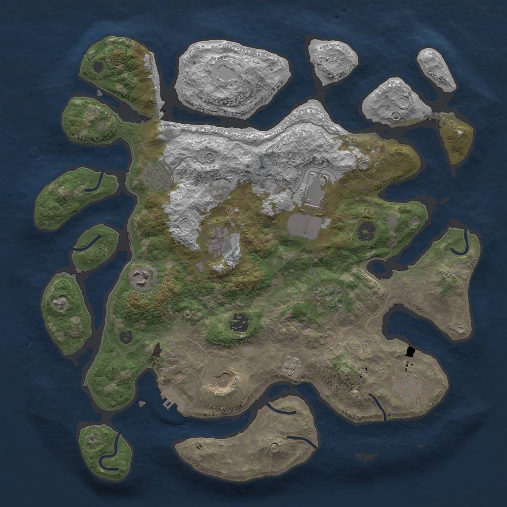 Rust Map: Procedural Map, Size: 4000, Seed: 475397974, 19 Monuments