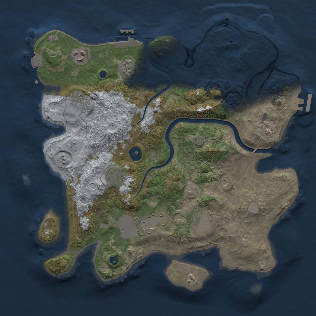 Rust Map: Procedural Map, Size: 3500, Seed: 23541234, 12 Monuments