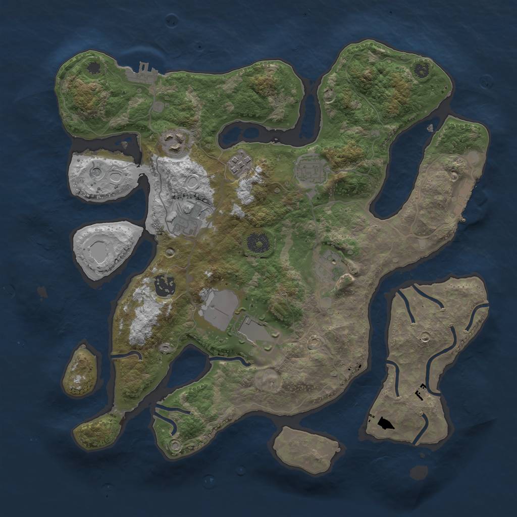 Rust Map: Procedural Map, Size: 3500, Seed: 23541234, 18 Monuments