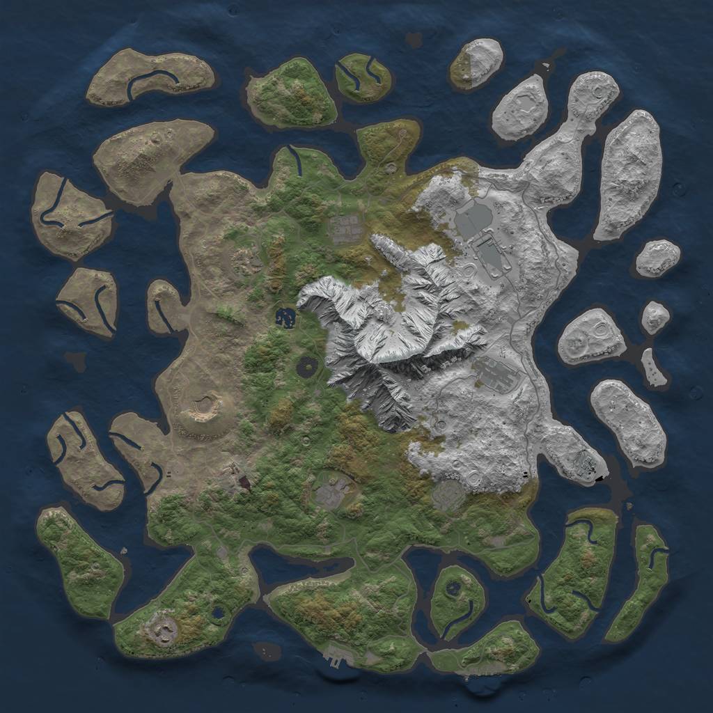 Rust Map: Procedural Map, Size: 5000, Seed: 4736, 21 Monuments