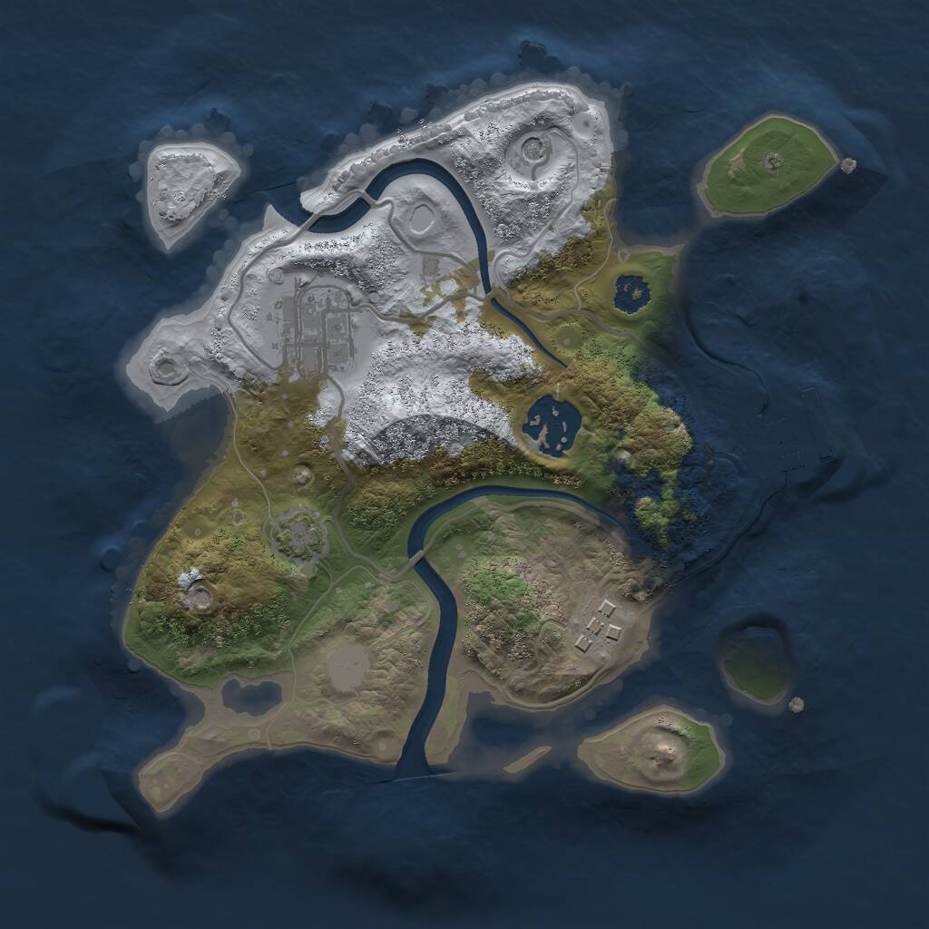 Rust Map: Procedural Map, Size: 2450, Seed: 2450, 7 Monuments