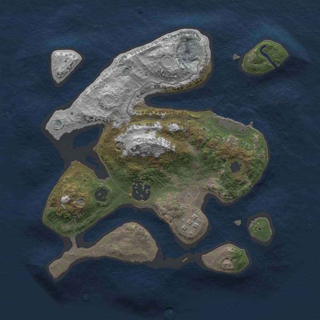 Rust Map: Procedural Map, Size: 2450, Seed: 2450, 11 Monuments