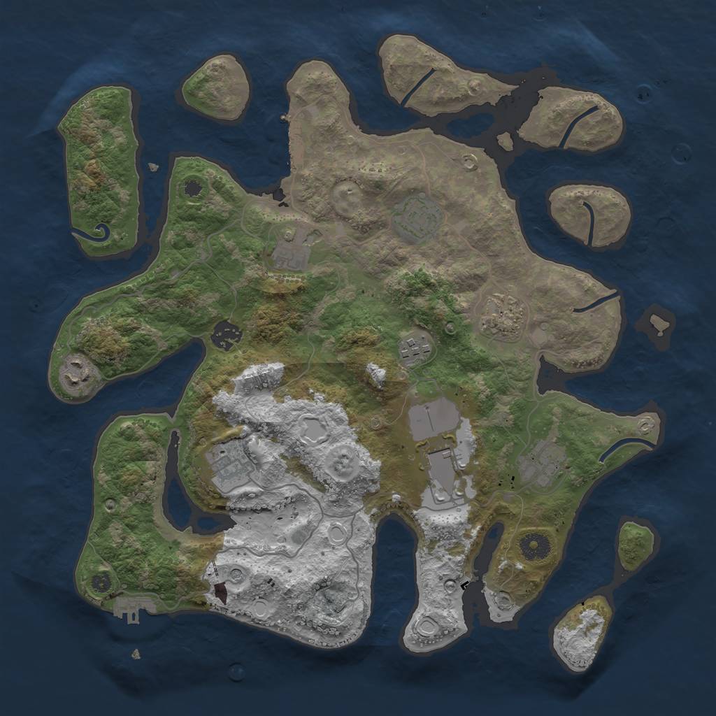 Rust Map: Procedural Map, Size: 3700, Seed: 532165310, 20 Monuments