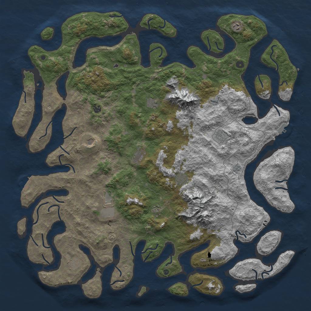 Rust Map: Procedural Map, Size: 6000, Seed: 16543197, 22 Monuments