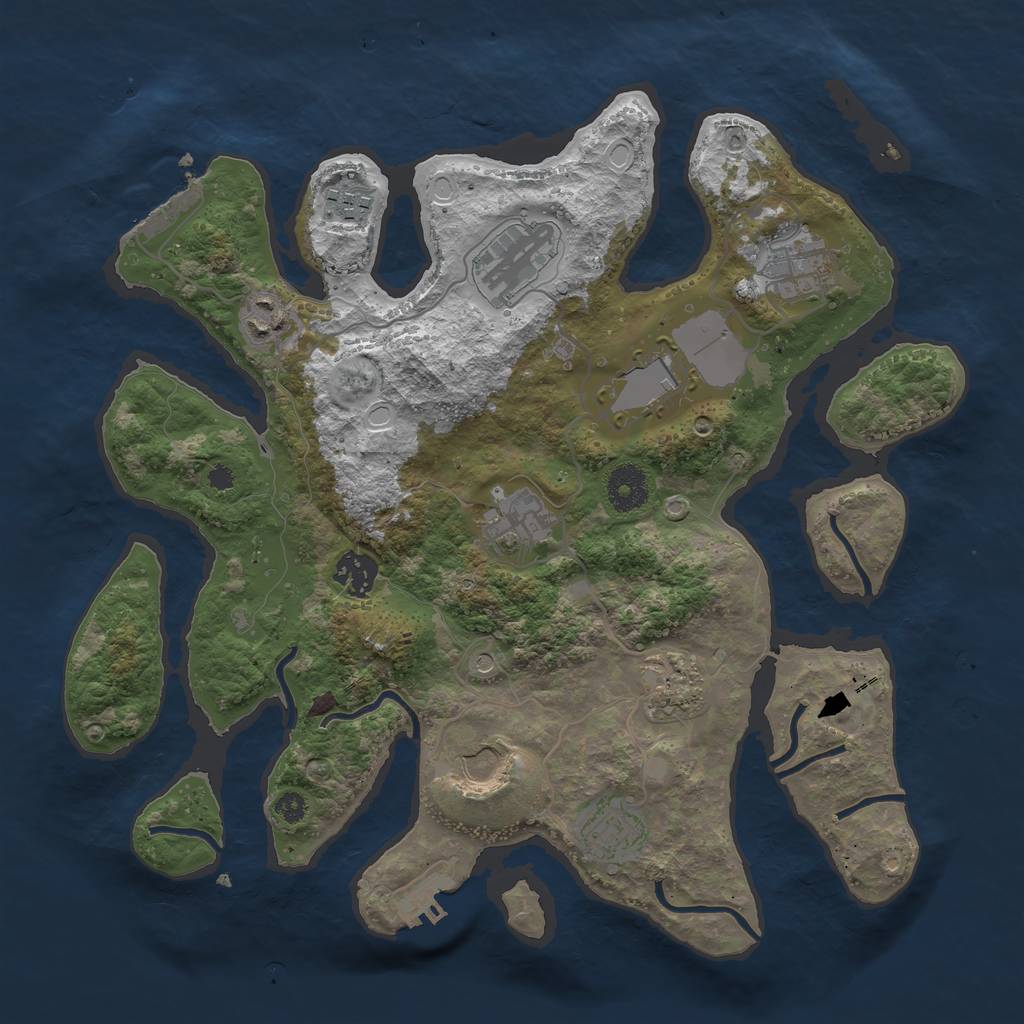 Rust Map: Procedural Map, Size: 3500, Seed: 535235313, 21 Monuments