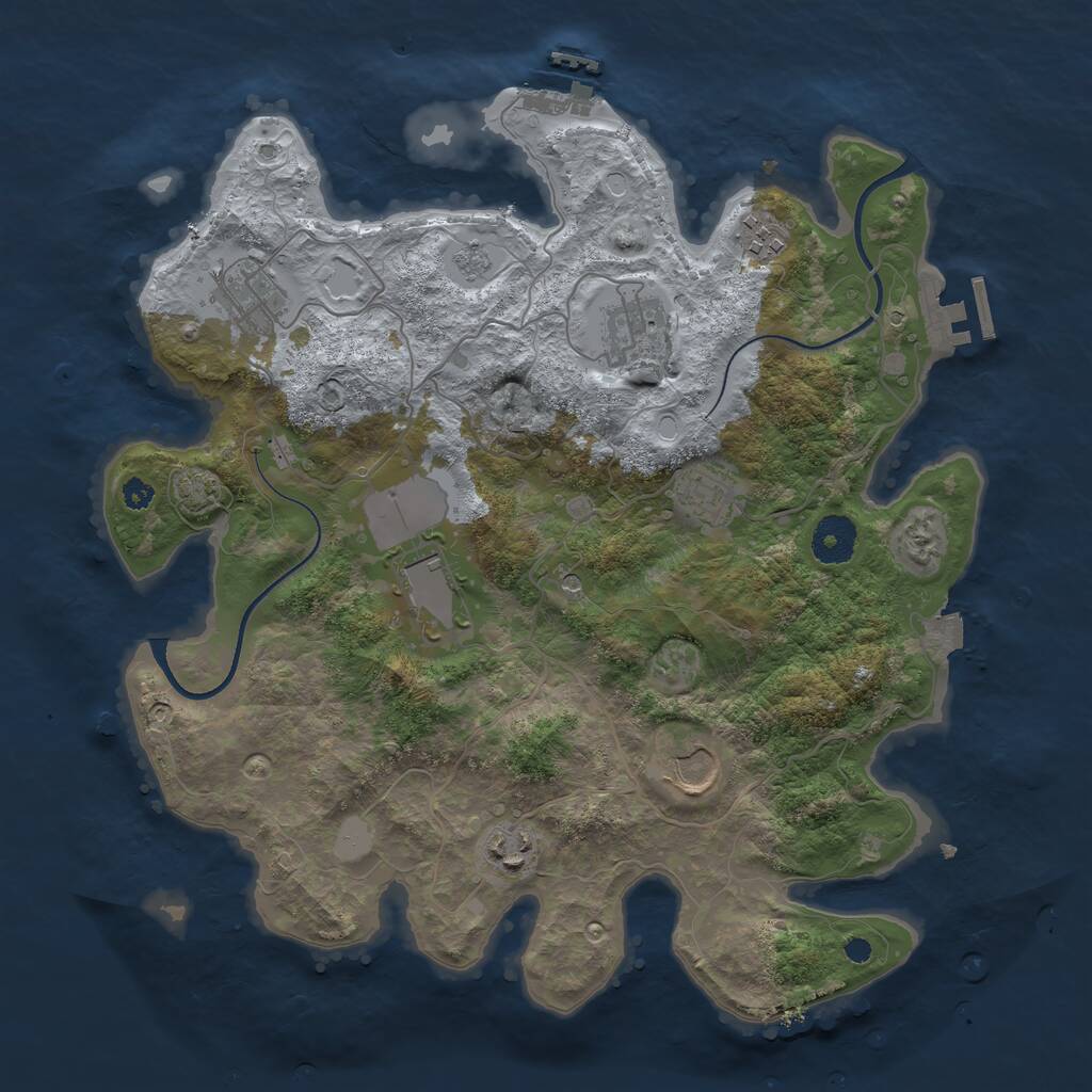 Rust Map: Procedural Map, Size: 3500, Seed: 475886, 13 Monuments
