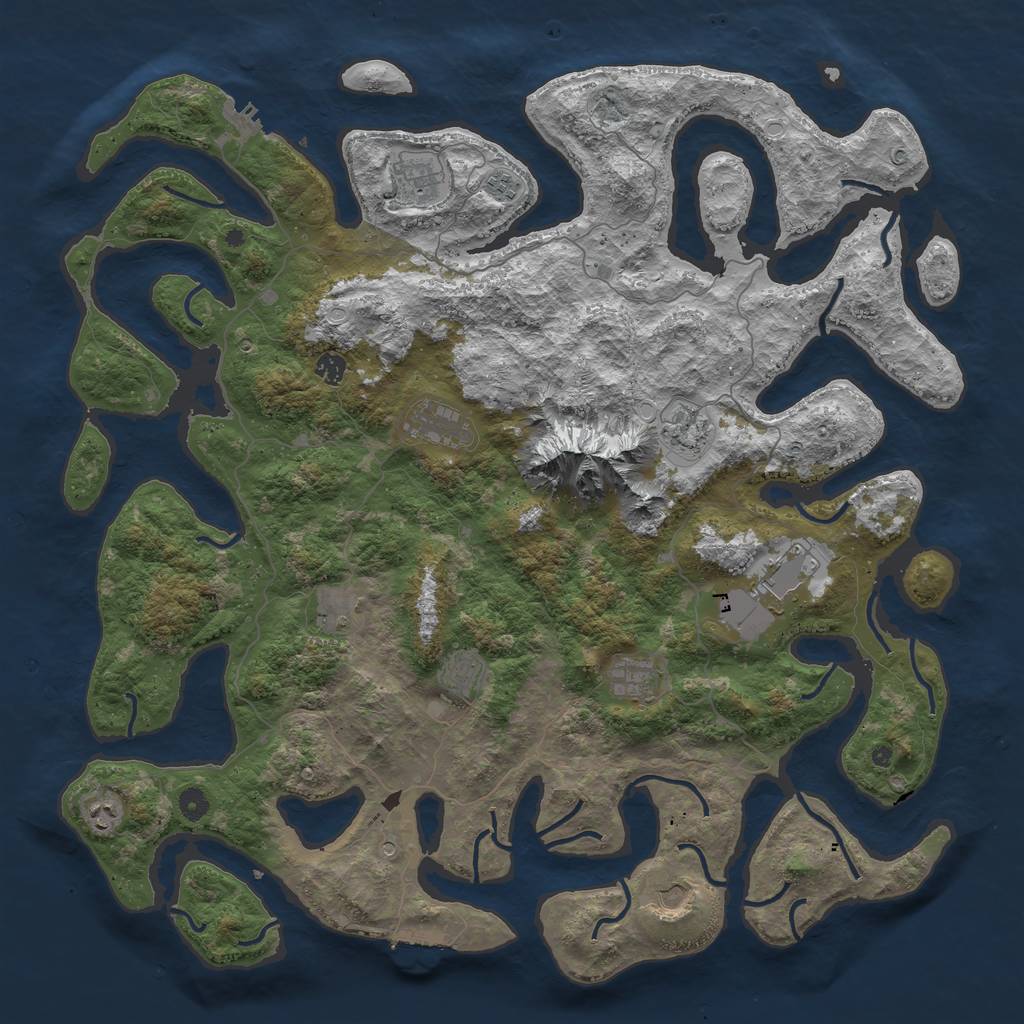 Rust Map: Procedural Map, Size: 5000, Seed: 13829, 22 Monuments