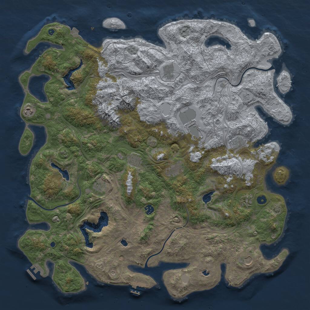 Rust Map: Procedural Map, Size: 5000, Seed: 13829, 17 Monuments