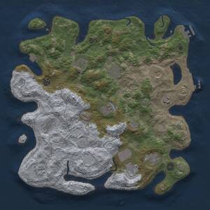 Thumbnail Rust Map: Procedural Map, Size: 4000, Seed: 589797257, 17 Monuments