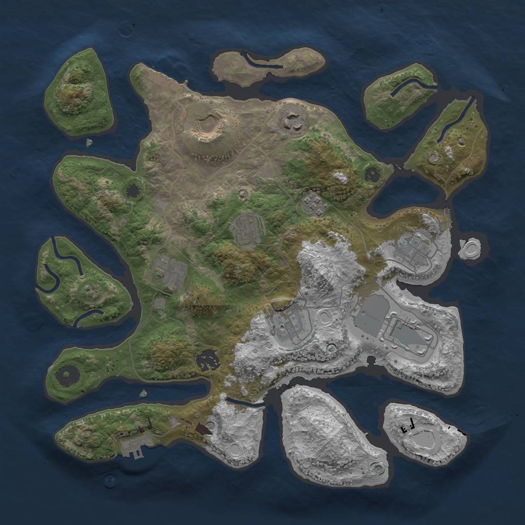 Rust Map: Procedural Map, Size: 3500, Seed: 10908, 20 Monuments