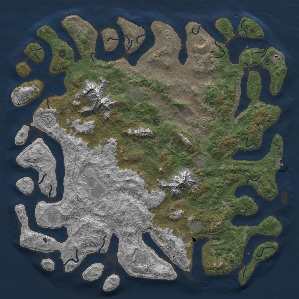 Rust Map: Procedural Map, Size: 6000, Seed: 1991362322, 22 Monuments