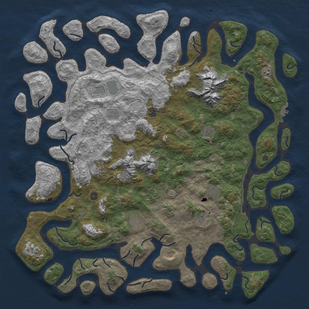 Rust Map: Procedural Map, Size: 6000, Seed: 1474033913, 21 Monuments