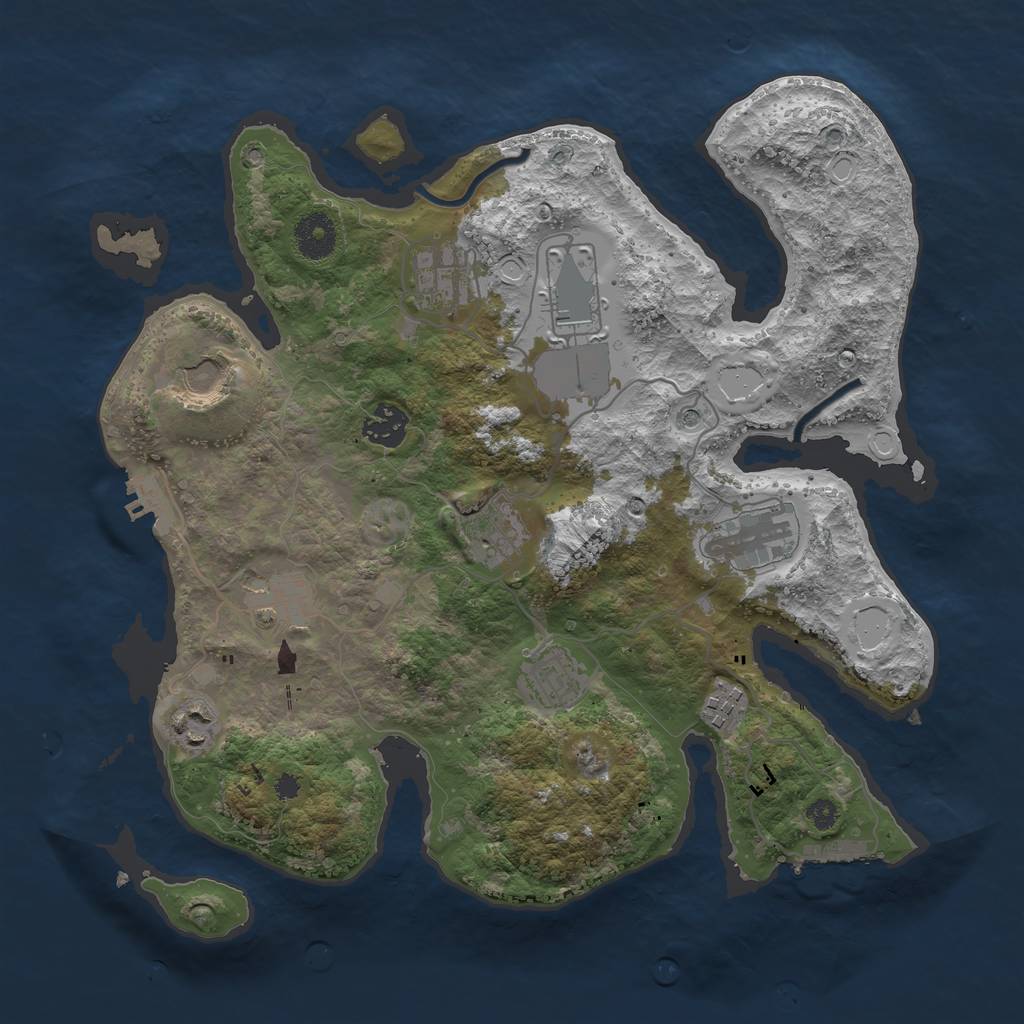 Rust Map: Procedural Map, Size: 3500, Seed: 10719764, 21 Monuments