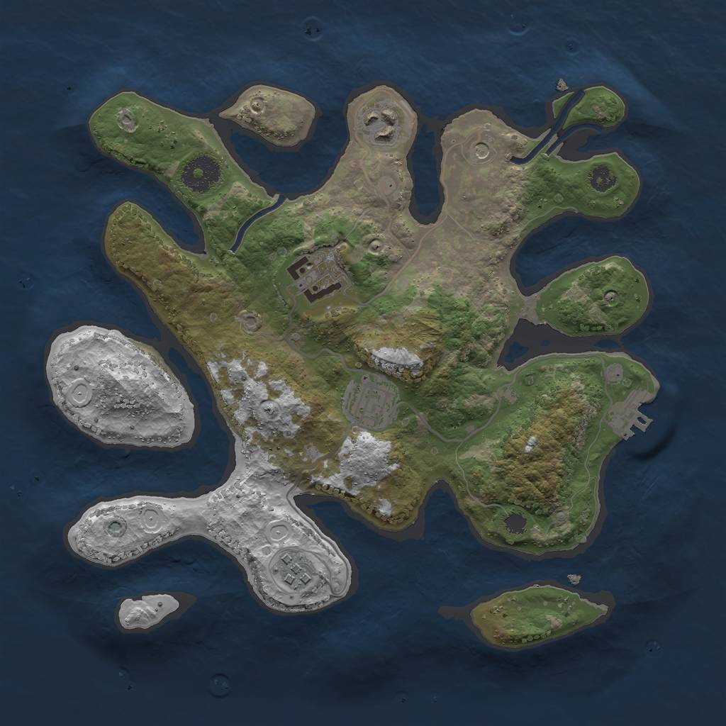 Rust Map: Procedural Map, Size: 3000, Seed: 872516178, 14 Monuments