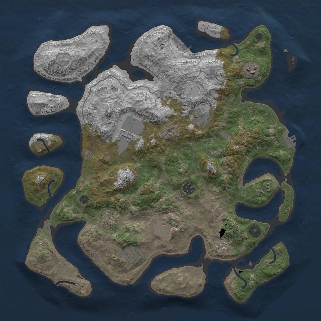 Rust Map: Procedural Map, Size: 4000, Seed: 1525487640, 19 Monuments