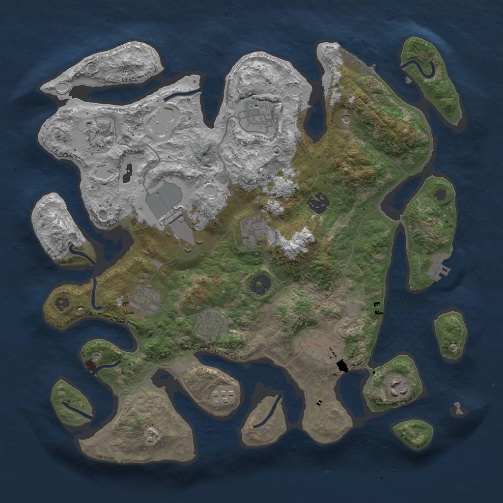 Rust Map: Procedural Map, Size: 3700, Seed: 1626287616, 21 Monuments